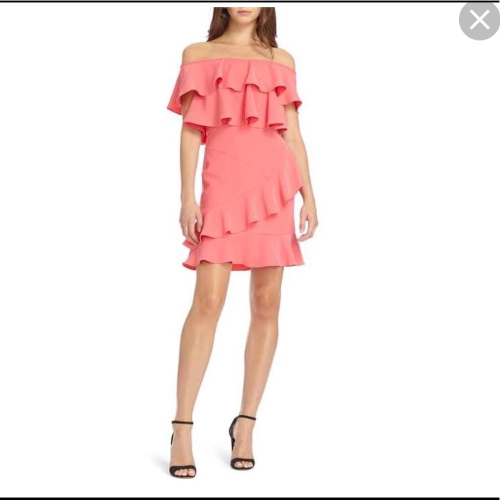 BRAND NEW Monique Lhuillier Off-The-Shoulder Ruffle Dress